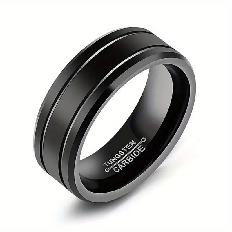 TitanEdge Men’s Ring – Titanium Steel & Tungsten Carbide