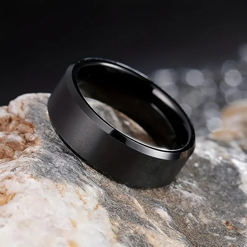 Matte Black Men’s Ring – Stainless Steel