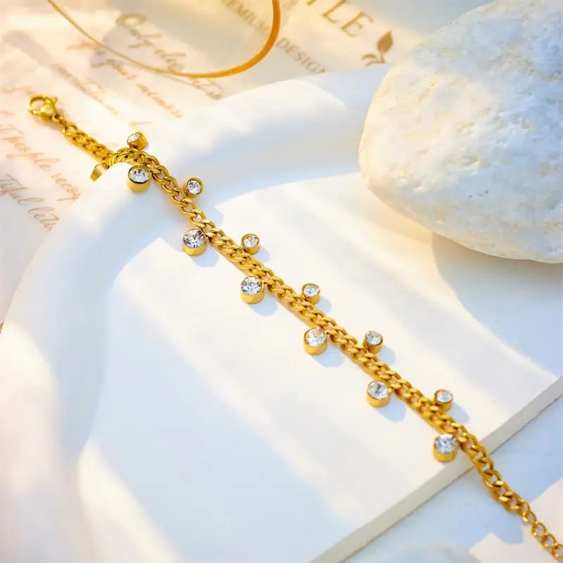 18K Gold Plated - Radiant Charm Zircon Bracelet - Glamoria