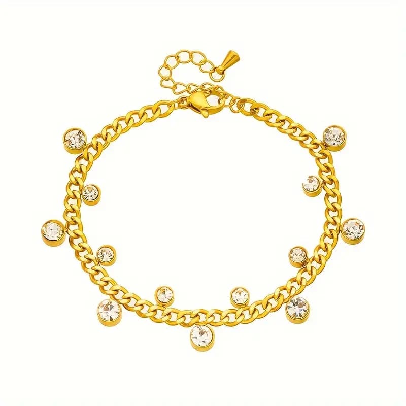 18K Gold Plated - Radiant Charm Zircon Bracelet - Glamoria