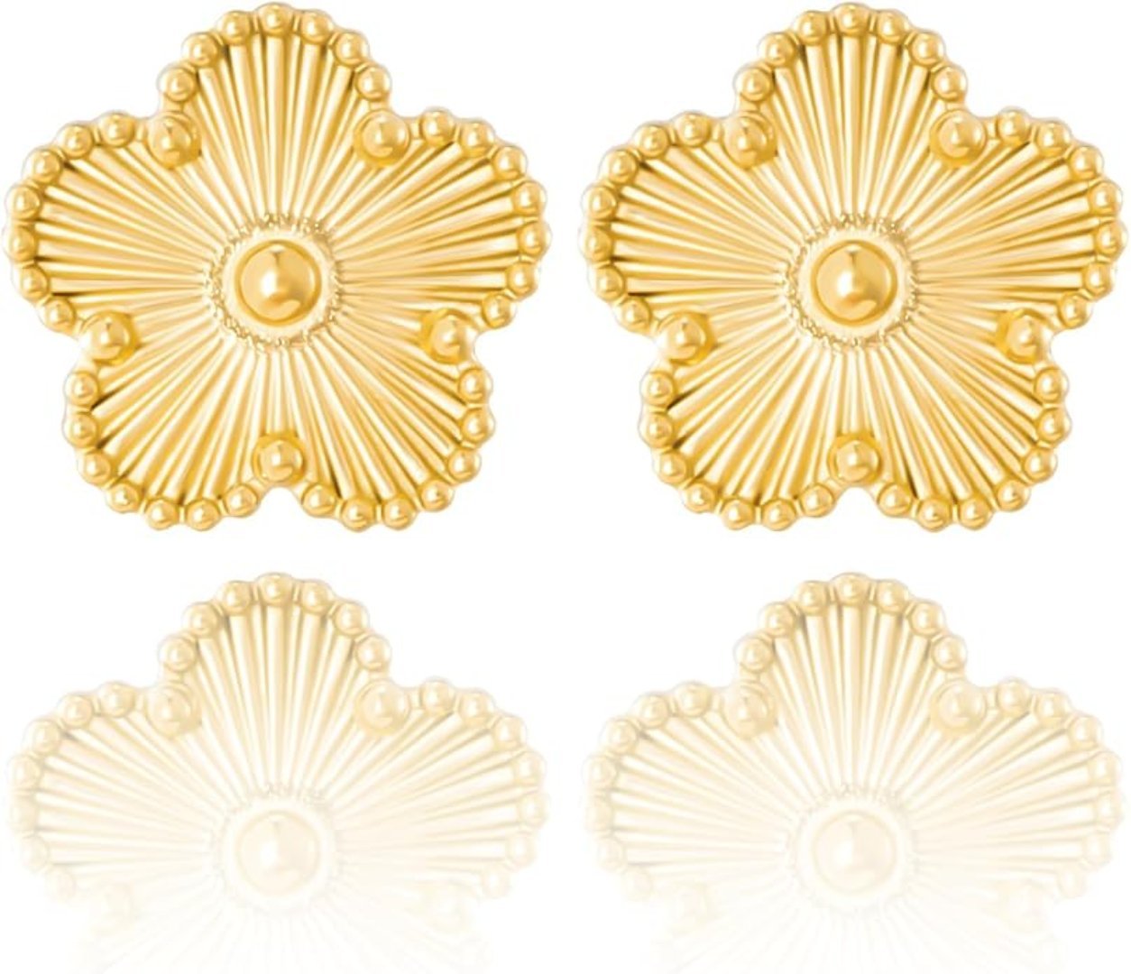 18K Golden Clover Studs - Glamoria