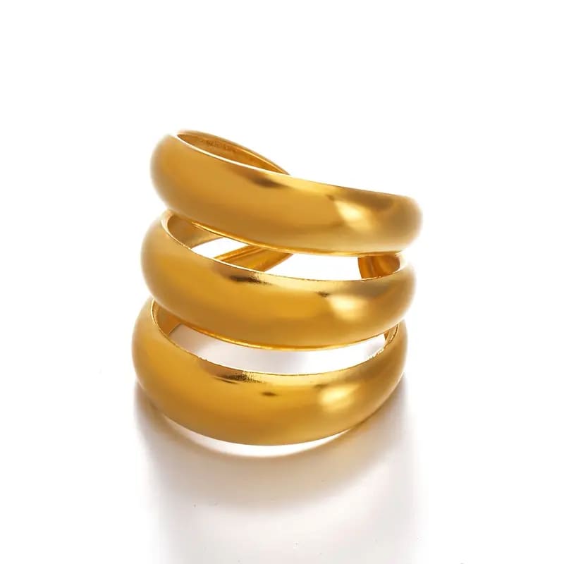 18K Golden Orbit Adjustable Ring - Glamoria