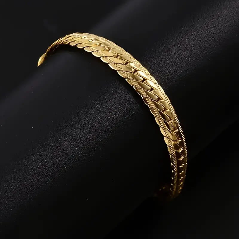 18K Golden Serpentine Bracelet - Glamoria