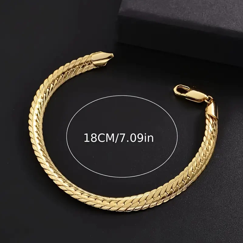 18K Golden Serpentine Bracelet - Glamoria