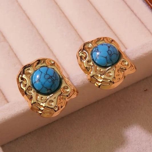 Turquoise Pearl Elegance Studs