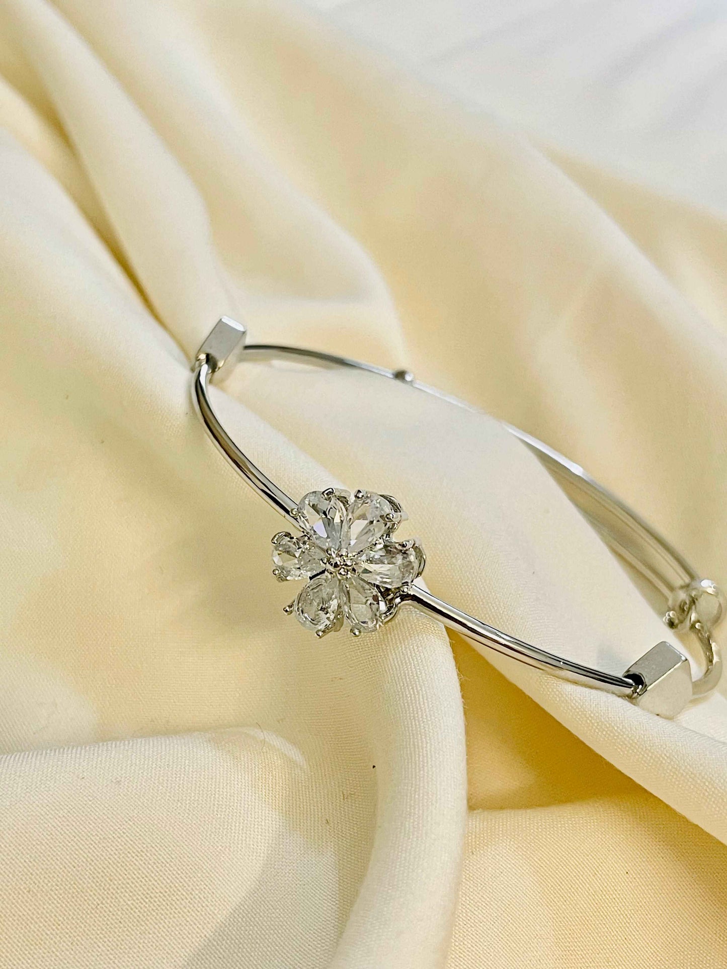 Silver Bloom Adjustable Bracelet