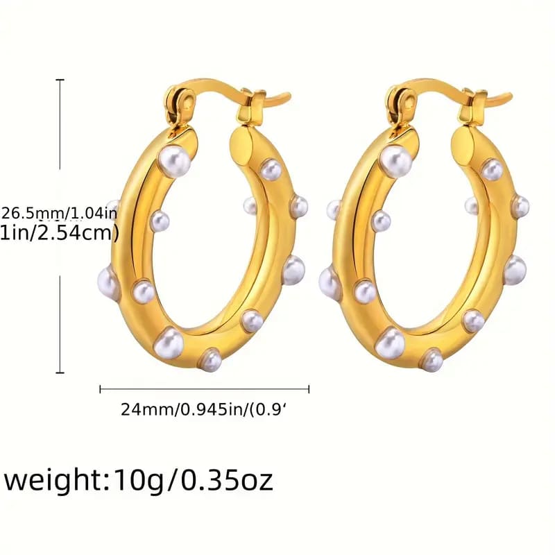 Daisy Sparkle Hoops – 18K Gold Plated Stainless Steel