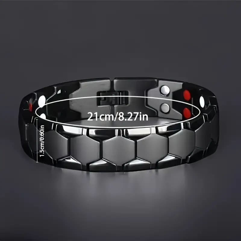 Zenith Black Men’s Magnetic Bracelet – Titanium Steel