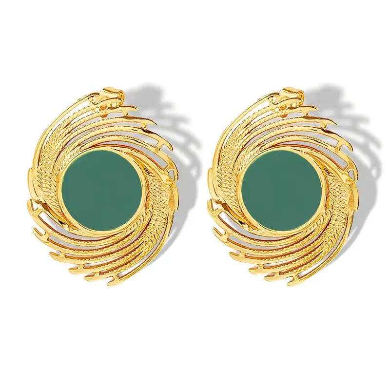 Swirl Elegance 18K Gold-Plated Stud Earrings ✨