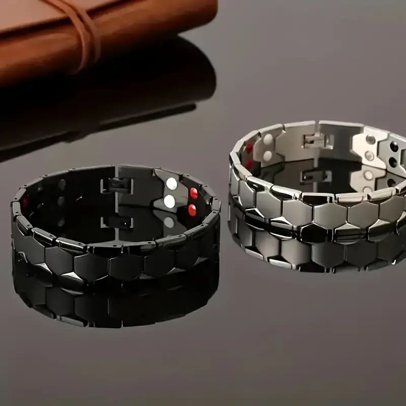 Zenith Black Men’s Magnetic Bracelet – Titanium Steel