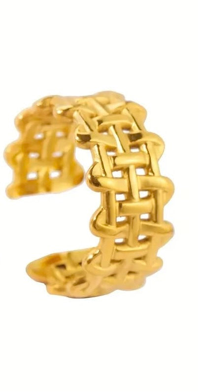 Golden Cage Women’s Ring – 18K Gold Plated Stainless Steel