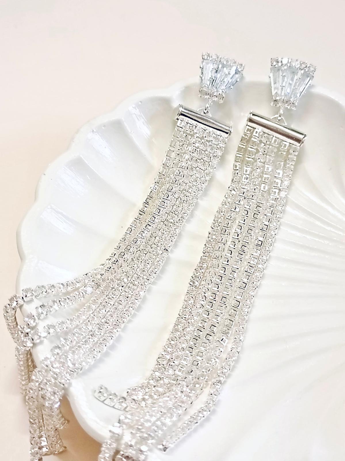 Crystal Cascade Drape Earrings