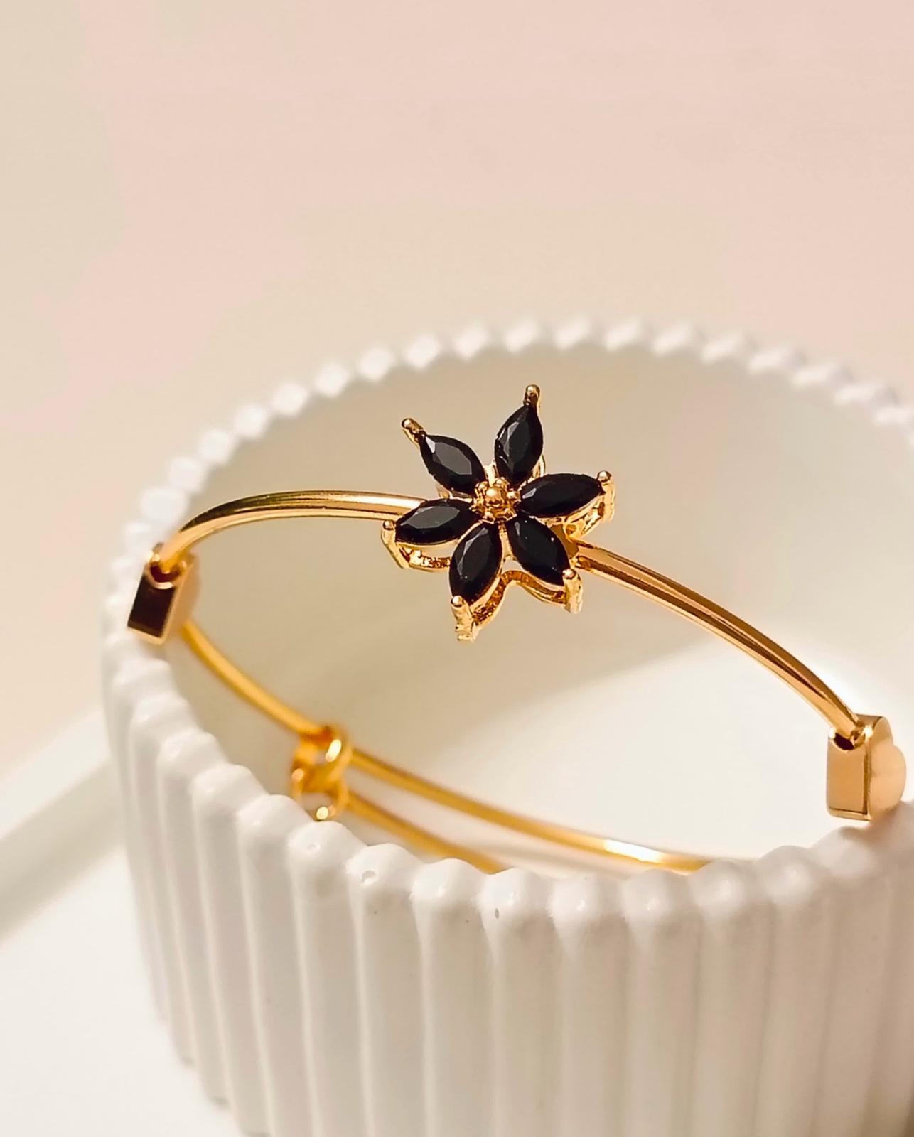 Golden Noir Flora Bangle