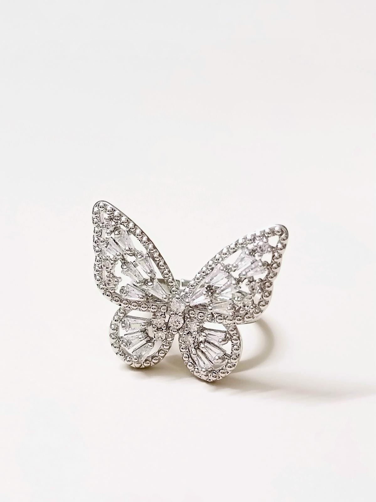 Luminous Butterfly Cocktail Adjustable Ring