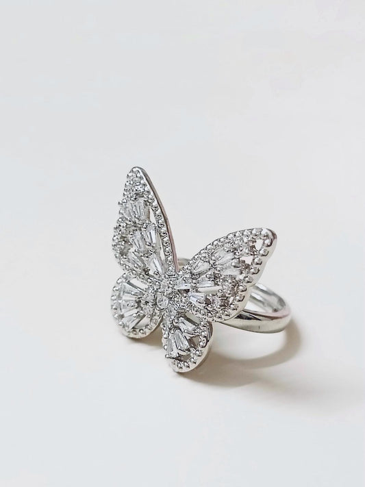 Luminous Butterfly Cocktail Adjustable Ring