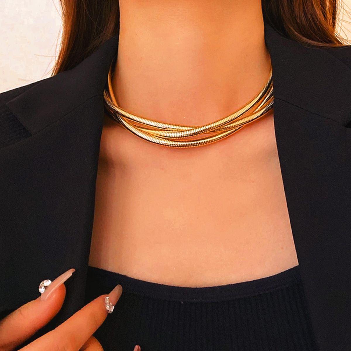 18K Gold Plated Stainless Steel Vintage Twist Choker