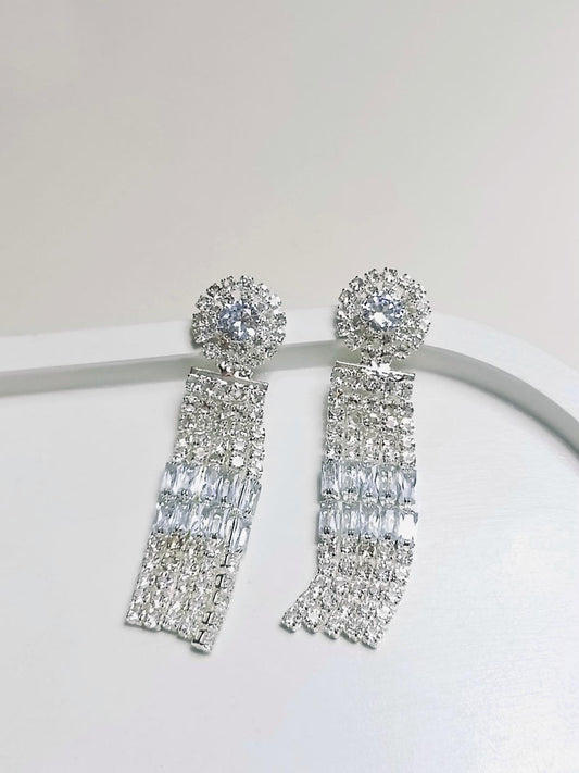 Sparkling Zircon Drop Earrings