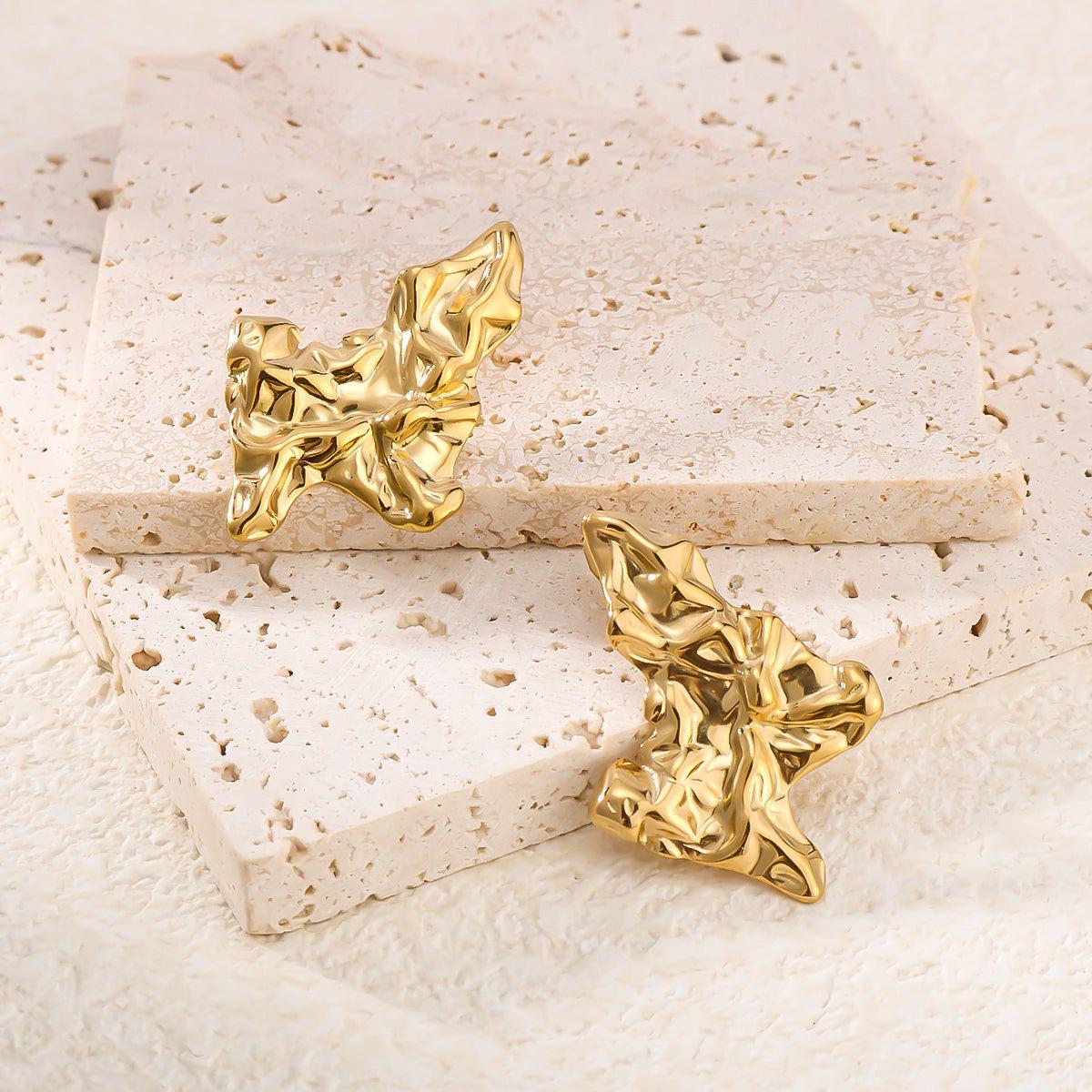 Pleated Irregular Stud Earrings