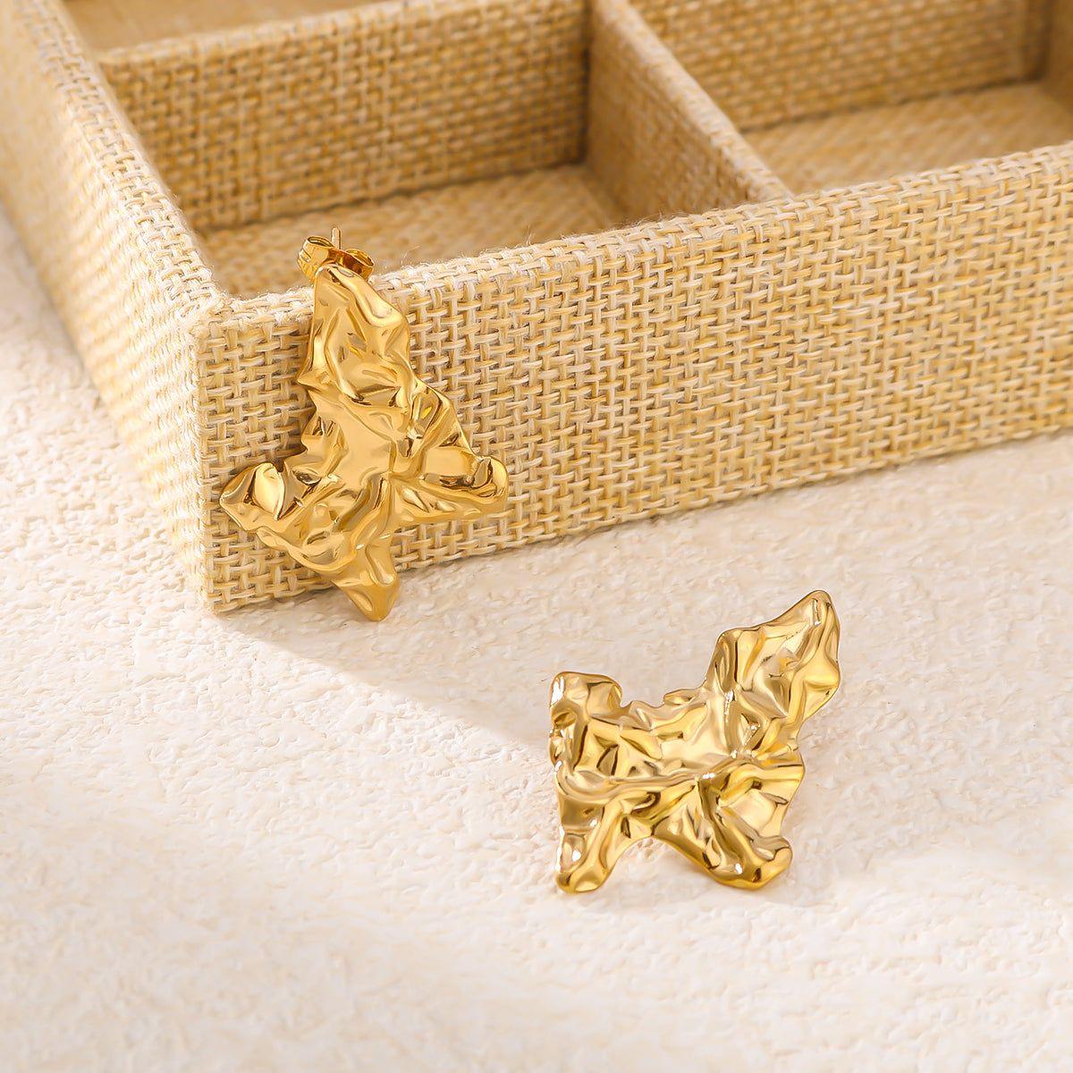 Pleated Irregular Stud Earrings