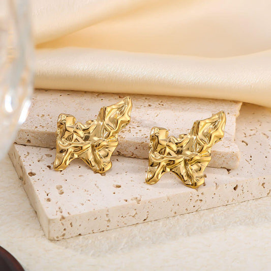 Pleated Irregular Stud Earrings