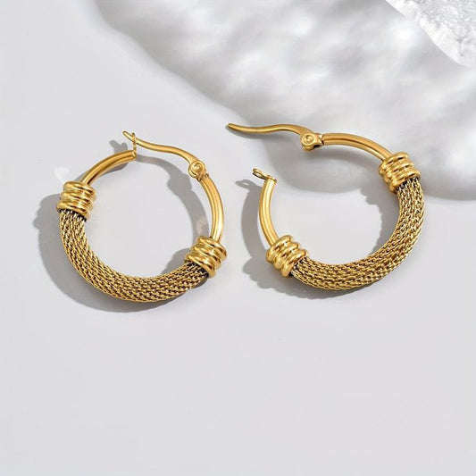 Golden Mesh Luxe Hoops