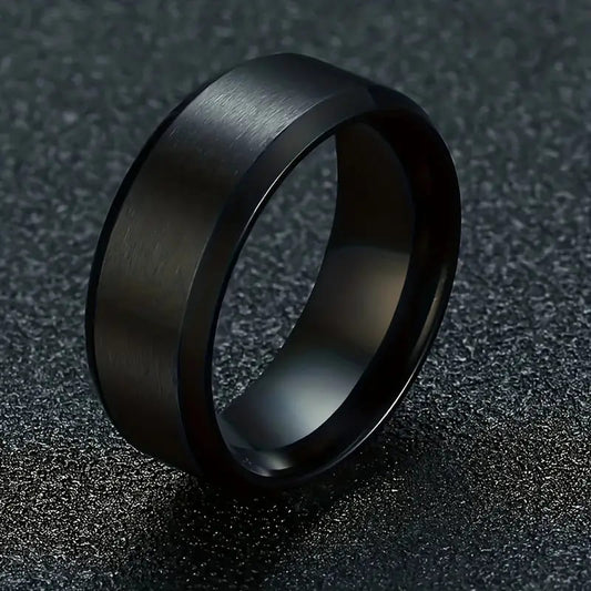 Matte Black Men’s Ring – Stainless Steel