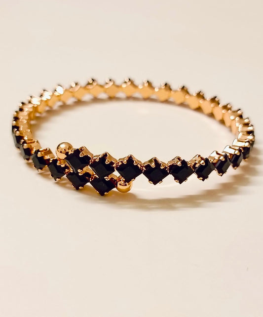 Aurora Black Adjustable Bracelet - Glamoria