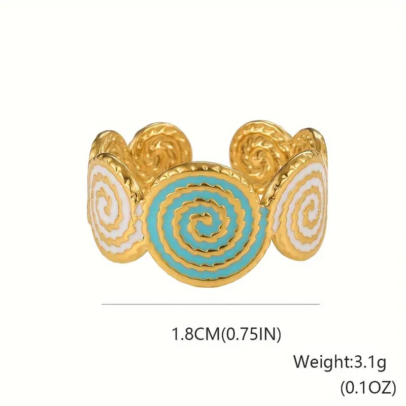 Aurora Swirl Ring – Adjustable 18K Gold Plated Stainless Steel - Glamoria