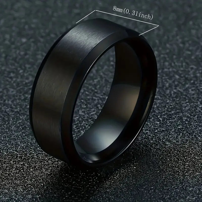 Matte Black Men’s Ring – Stainless Steel