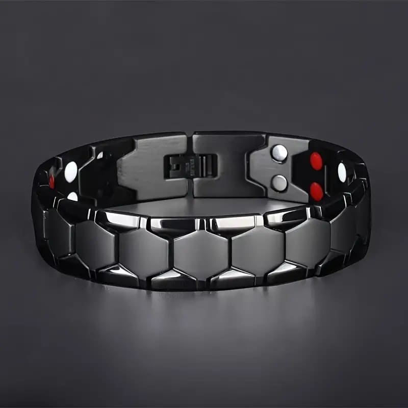 Zenith Black Men’s Magnetic Bracelet – Titanium Steel