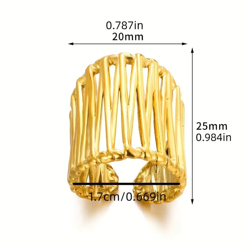 Radiant Cage Ring – 18K Gold Plated Stainless Steel