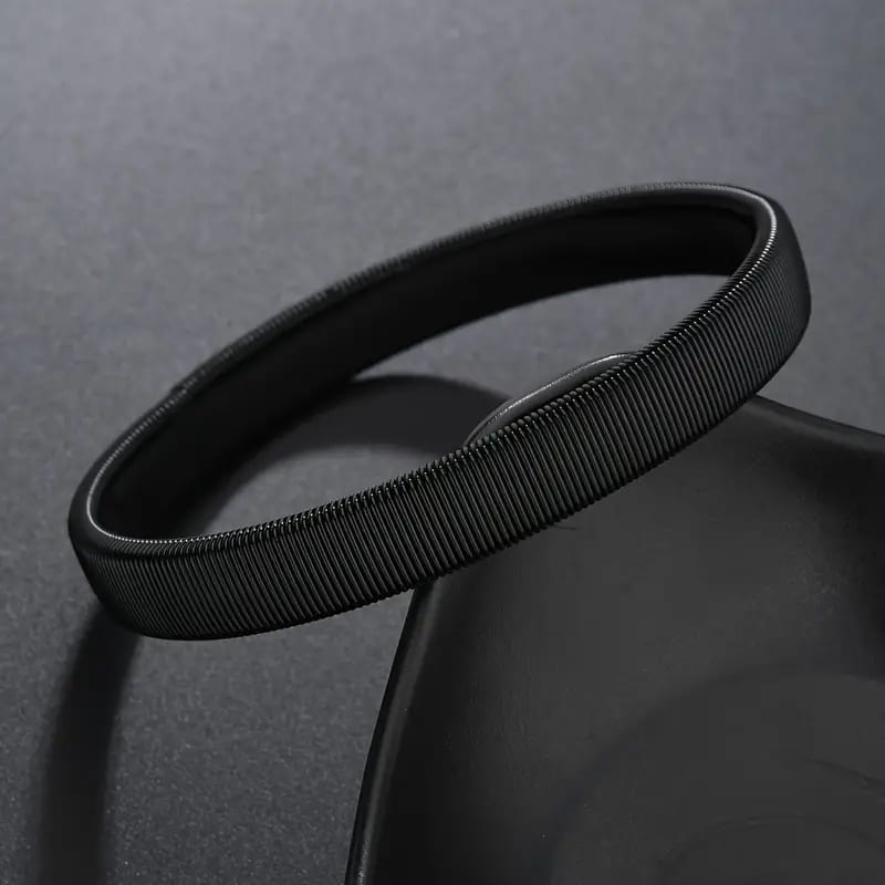 Black Flex Men’s Spring Bangle – Stainless Steel - Glamoria