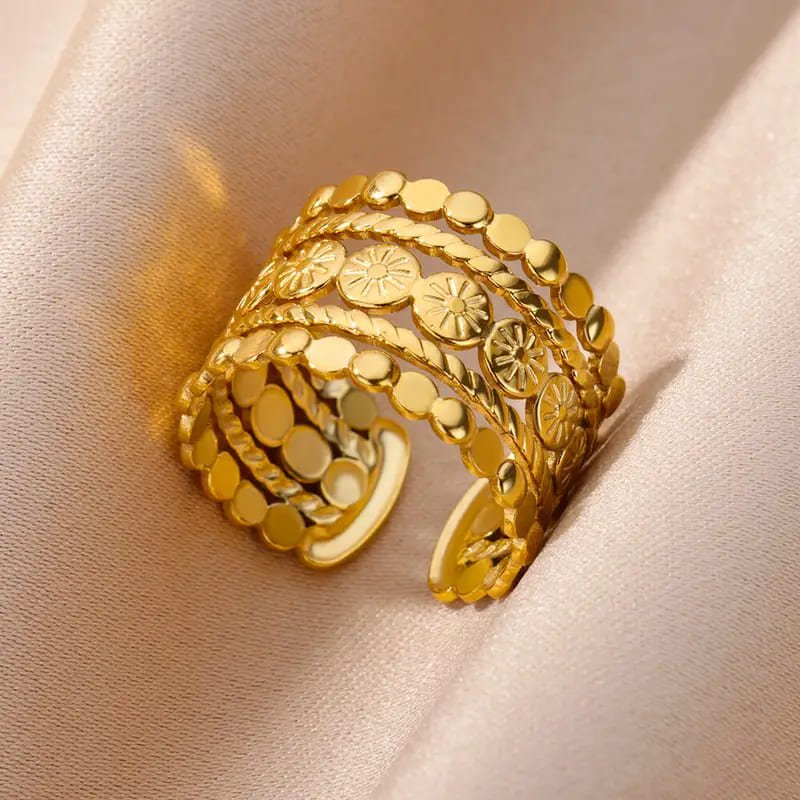 Bohemian Luxe Ring – 18K Gold Plated Stainless Steel - Glamoria