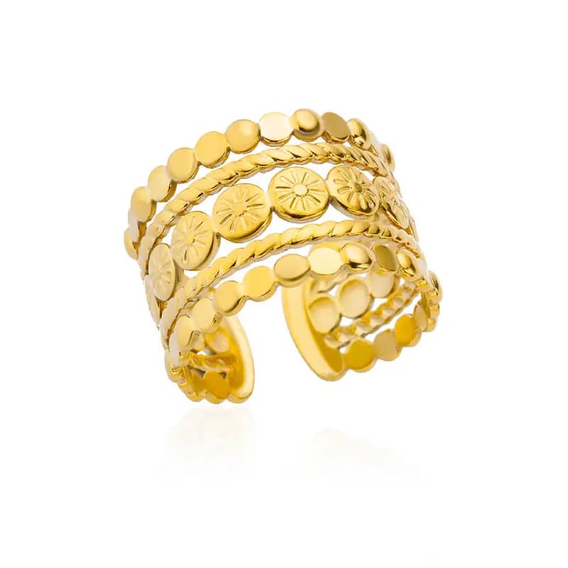 Bohemian Luxe Ring – 18K Gold Plated Stainless Steel - Glamoria