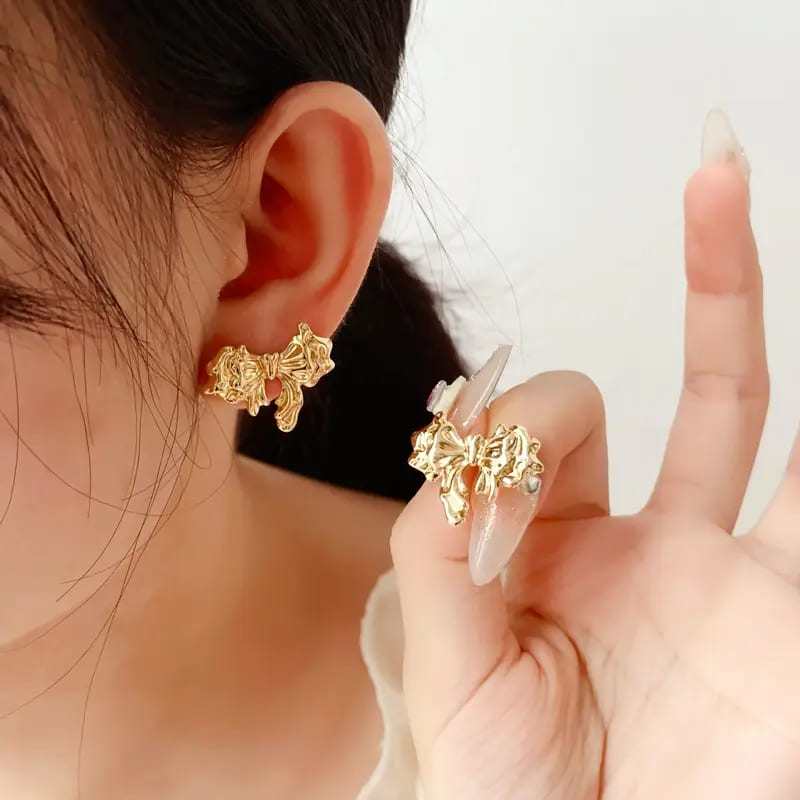 Golden Butterfly Stud Earrings