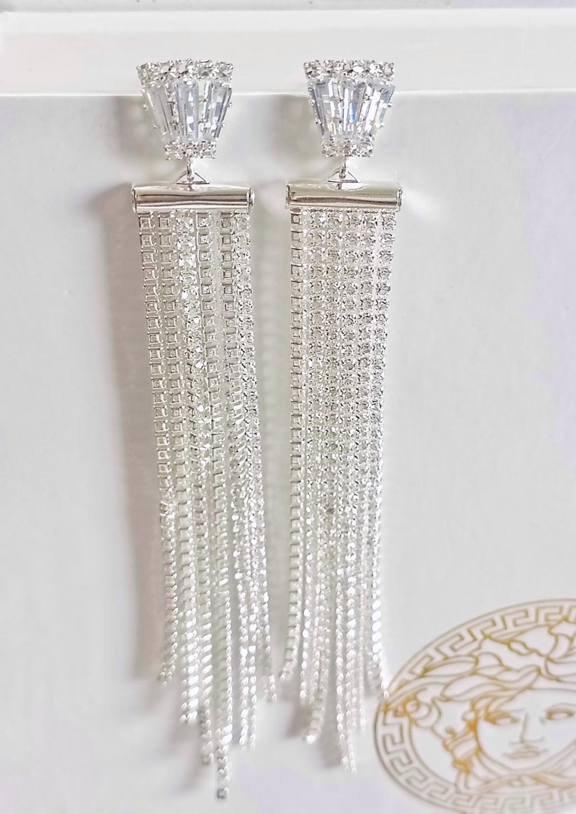 Crystal Cascade Drape Earrings - Glamoria