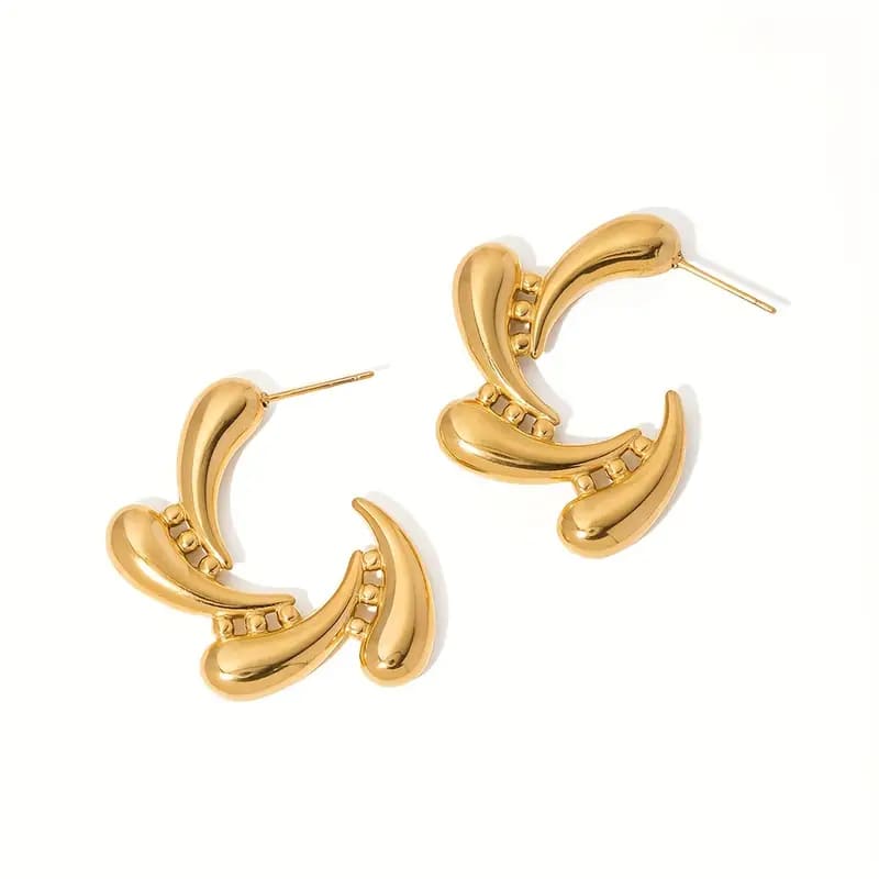 Golden Multi Teardrop Earrings