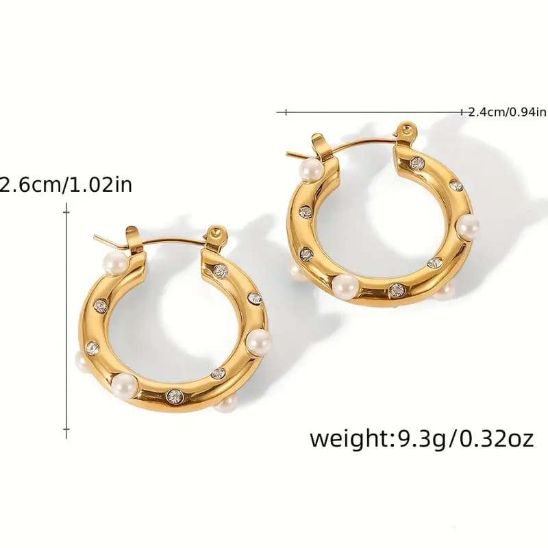 Daisy Sparkle Hoops – 18K Gold Plated Stainless Steel