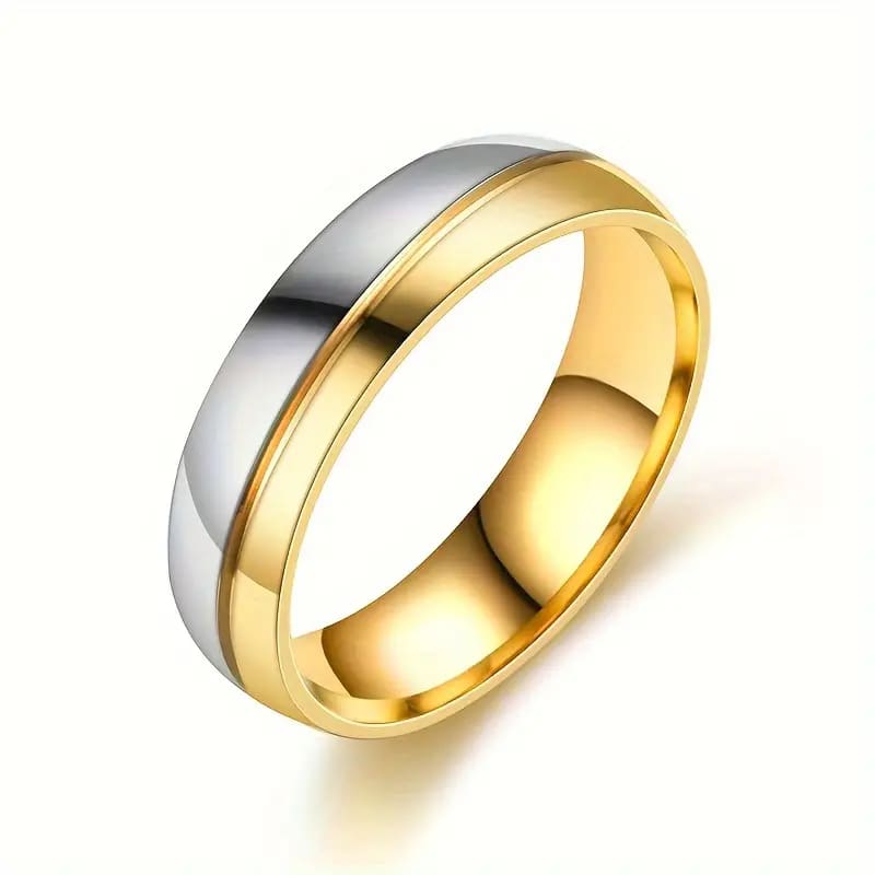 Dual Tone Men’s Ring – Gold & Silver Stripes