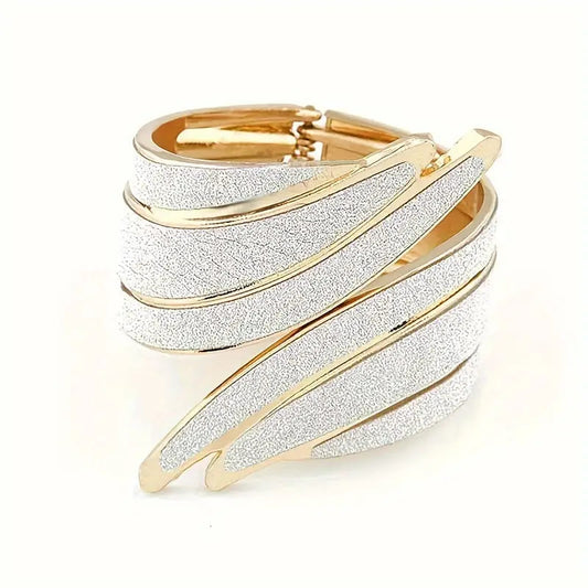 Glittering White Wings Chunky Bracelet