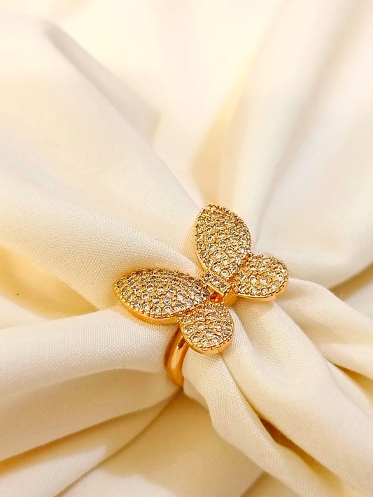 Golden Flutter Adjustable Ring - Glamoria